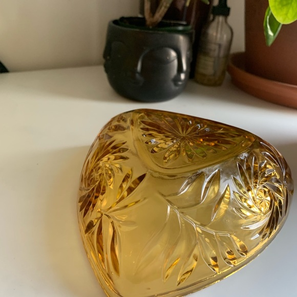 Vintage Amber glass trinket dish - Picture 5 of 6